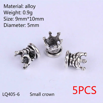 5Pcs/bag Metal Hair Braid Rings Dreadlock Beads Cuffs Tubes 3D Charms Dreadlock Dread Hair Braids Jewelry Decoration Accessories