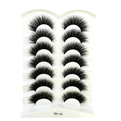 NEW 7Pairs Cat Eye Lashes Faux Mink Eyelashes Natural long Full Strip Lashes Winged End Eye Elongated Fake Lashes Soft Eyelashes