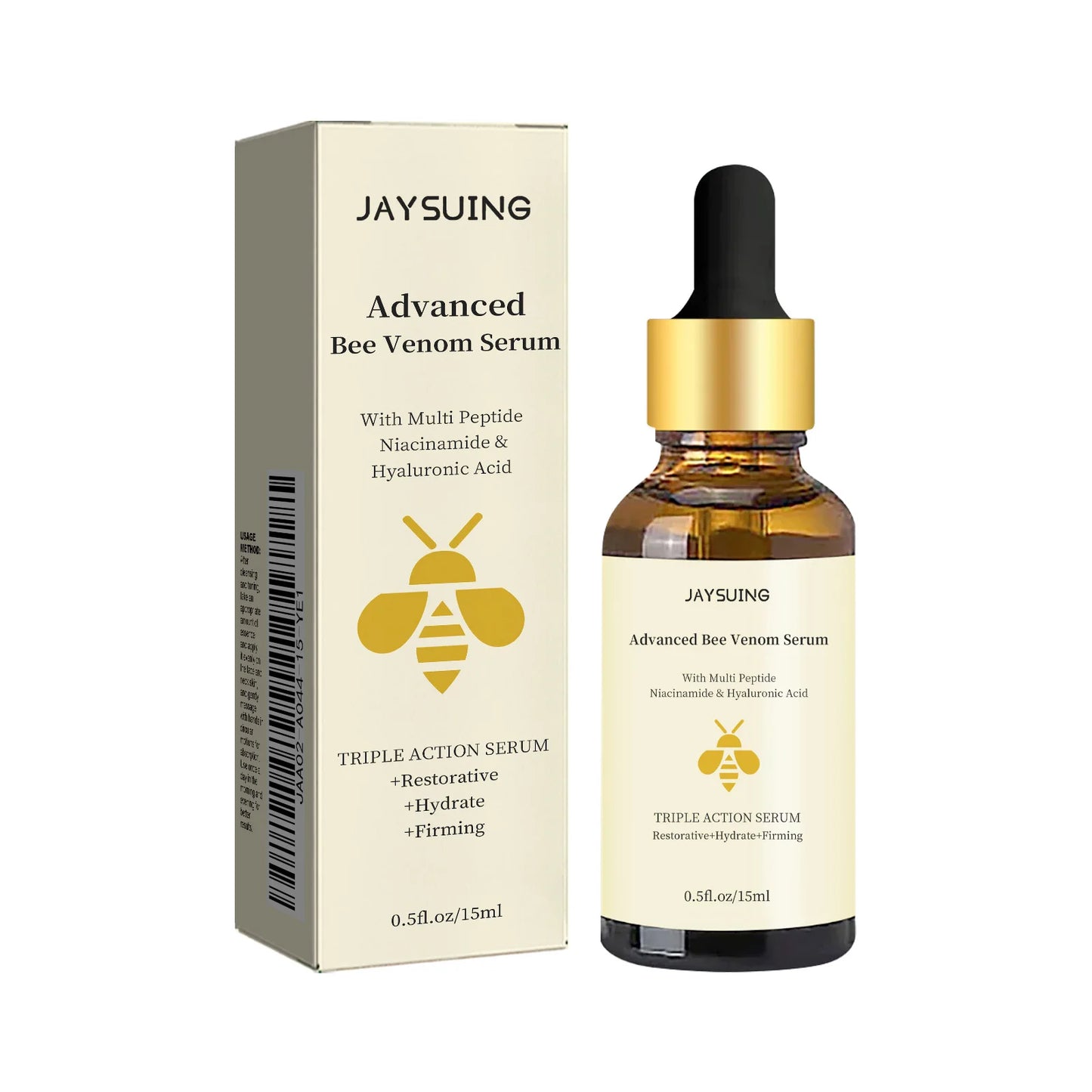 1/2/3pcs Bee Venom Facial Serum Face Essence Wrinkle Reduction Skin Tightening Natural Collagen Booster Hyaluronic Acid  Essence