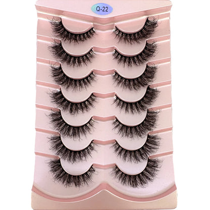 New 7 Pairs Mink Lashes Natural Look False Eyelashes Wispy Cat Eye Lashes Fluffy 3D Mink Lashes Natural Fake Lashes Strip Lashes