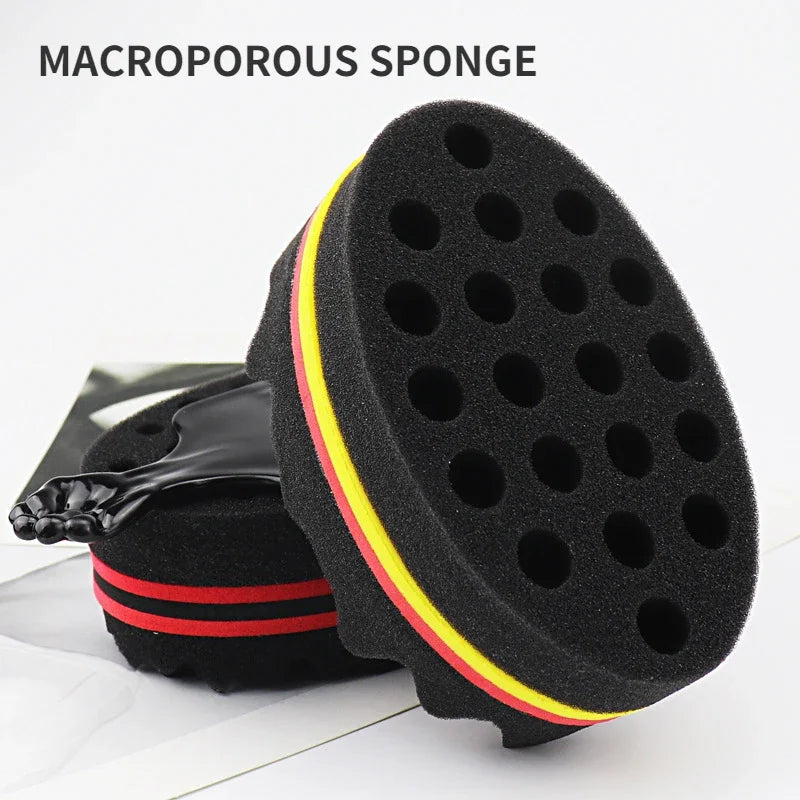 New Oval Double-Side Magic twist hair brush sponge,Sponge Brush for Natural,afro coil wave dread sponge brushes