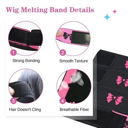 4pc Adjustable Lace Melting Band For Wigs Edge Wrap To LayEdges - Wig Band For Lace Frontal Melt ,Wigs Supplies, Sports Headband
