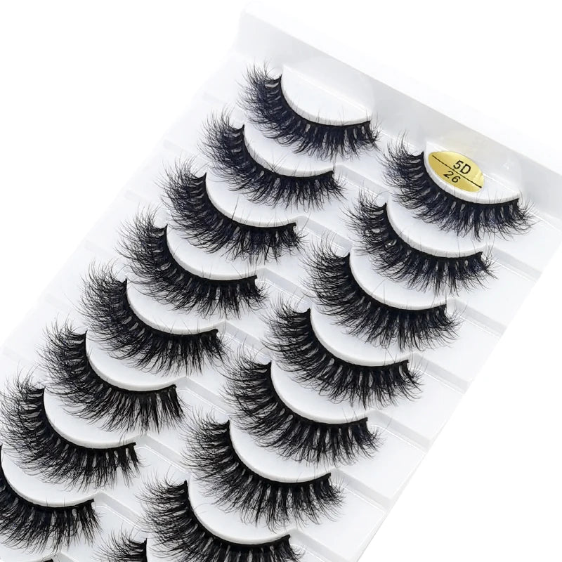 10 pairs Lashes Fluffy Soft Russian volumes Mink Lashes 3D Mink Eyelashes Lashes Reusable Fluffy False Lashes russian extensions