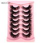 NEW 7Pairs Cat Eye Lashes Faux Mink Eyelashes Natural long Full Strip Lashes Winged End Eye Elongated Fake Lashes Soft Eyelashes