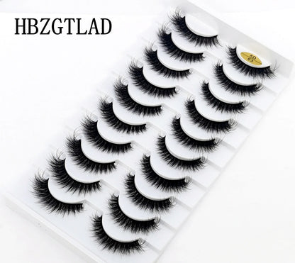 10 pairs Lashes Fluffy Soft Russian volumes Mink Lashes 3D Mink Eyelashes Lashes Reusable Fluffy False Lashes russian extensions