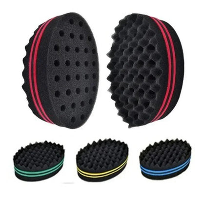 New Double-Sided Magic Twisted Hairbrush Sponge Fashion Styling Oval Dual Use Perforated Curly Sponge Wave Roll Washable Tool