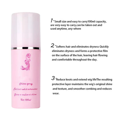 Plussign 100Ml Top Wig Care Solution Spray Anti Frizz Hair Protection For Synthetic Human Hair Conditioner Smooth Oil For Wigs