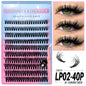 GROINNEYA Lashes Clusters Kit Mixed Individual Lashes Fluffy Faux Mink Lashes Soft Natural DIY Lashes Extension Set Makeup