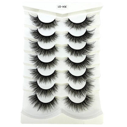NEW 7Pairs Cat Eye Lashes Faux Mink Eyelashes Natural long Full Strip Lashes Winged End Eye Elongated Fake Lashes Soft Eyelashes