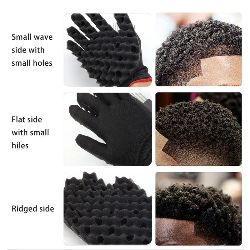 Barber Shop Men Hair Braider Twist Sponge Gloves African Hair Styling Fork Comb Hair Curls Foam For Salon Hairdressing Tools