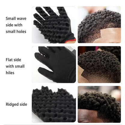 Barber Shop Men Hair Braider Twist Sponge Gloves African Hair Styling Fork Comb Hair Curls Foam For Salon Hairdressing Tools
