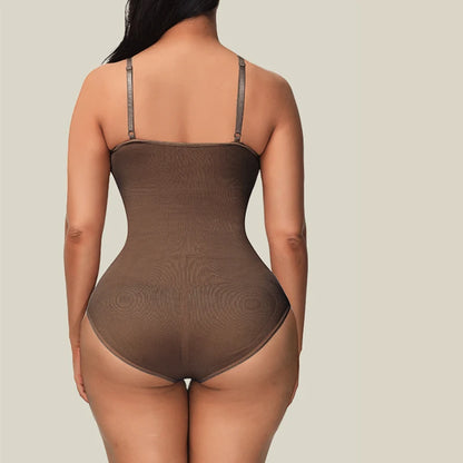 V Neck Spaghetti Strap Bodysuits Compression Body Suits Open Crotch Shapewear Slimming Body Shaper Smooth Out Bodysuit Shaper