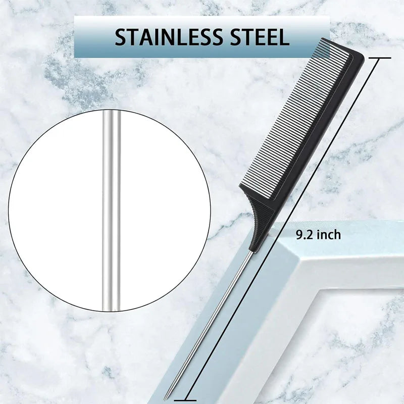 3-piece hair styling comb set with triple tear hair brush, mouse tail comb edge brush, salon hair styling tool, hair tail tool