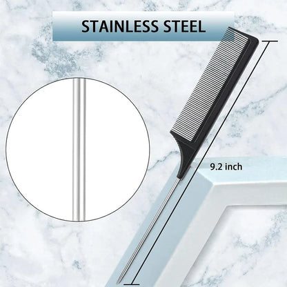 3-piece hair styling comb set with triple tear hair brush, mouse tail comb edge brush, salon hair styling tool, hair tail tool