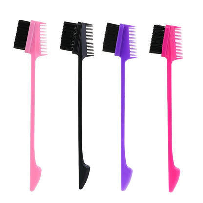 1 Pieces Hair Styling Comb Professional Edge Control Brush For Women White Hair Brushes For Slick Ponytail Three Function In One
