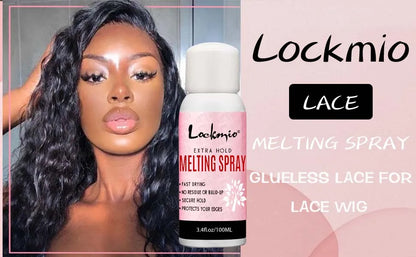LOCKMIO Melting Spray Glue Adhesive Remover Edge Control Wax Stick Band Brush Hair Extension Kit For Lace Wig