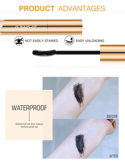 3D Mascara Lengthening Black Lash Eyelash Extension Eye Lashes Brush Beauty Makeup Long-wearing Gold Color Mascara