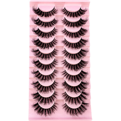 10Pairs 8D Mink Lashes Natural Mink False Eyelashes Dramatic Volume Fake Eyelash Extension Faux Cils Wholesale Makeup Tool