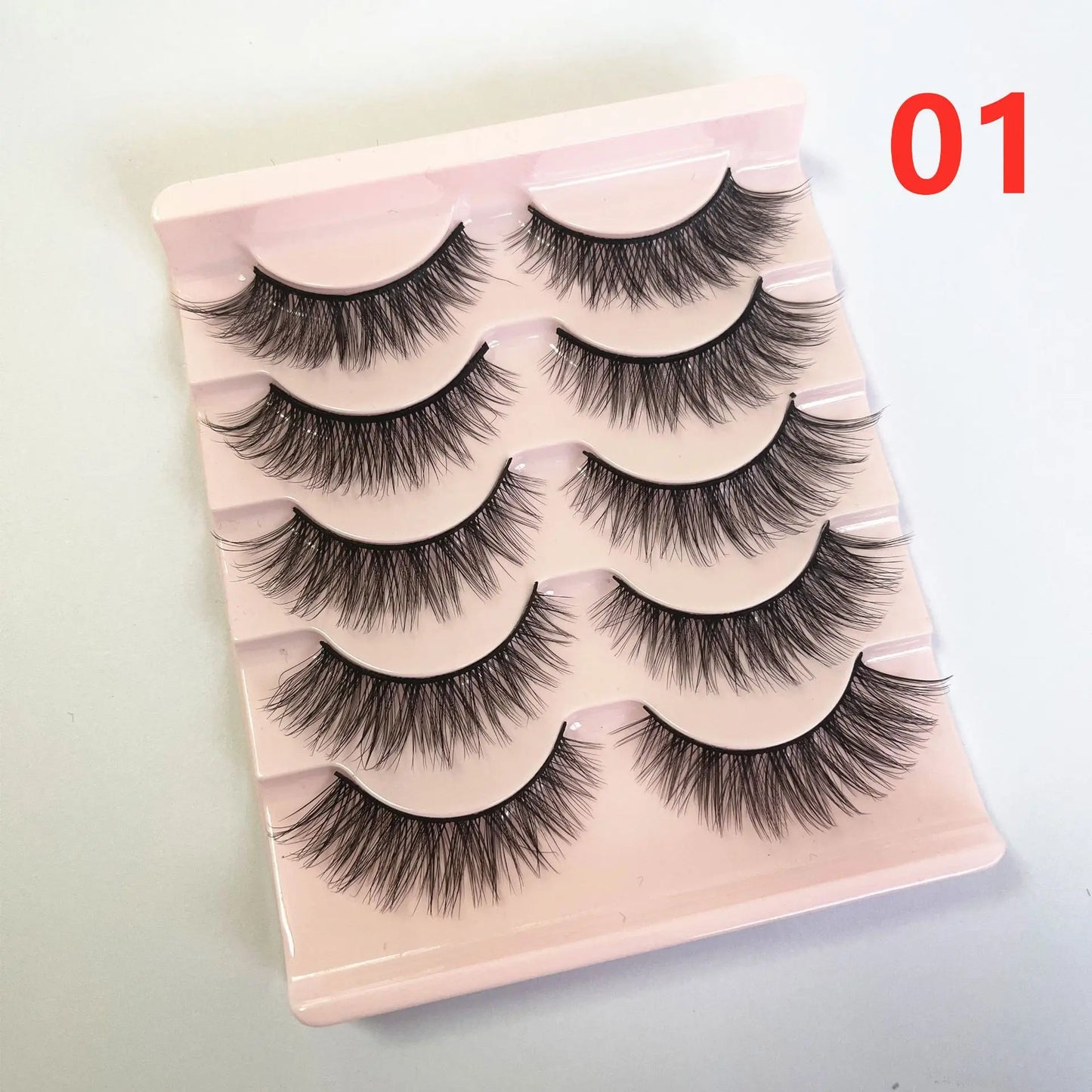 NEW 5Pairs Cosplay Anime Eyelashes Makeup Women Manga Lashes Dramatic Fairy Clusters False Lashes Wet Look Fake Lashes