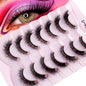 Mink Lashes Natural Look False Eyelashes Wispy Cat Eye Lashes Fluffy 3D Mink Lashes Natural Fake Lashes Strip Lashes Pack 7Pairs