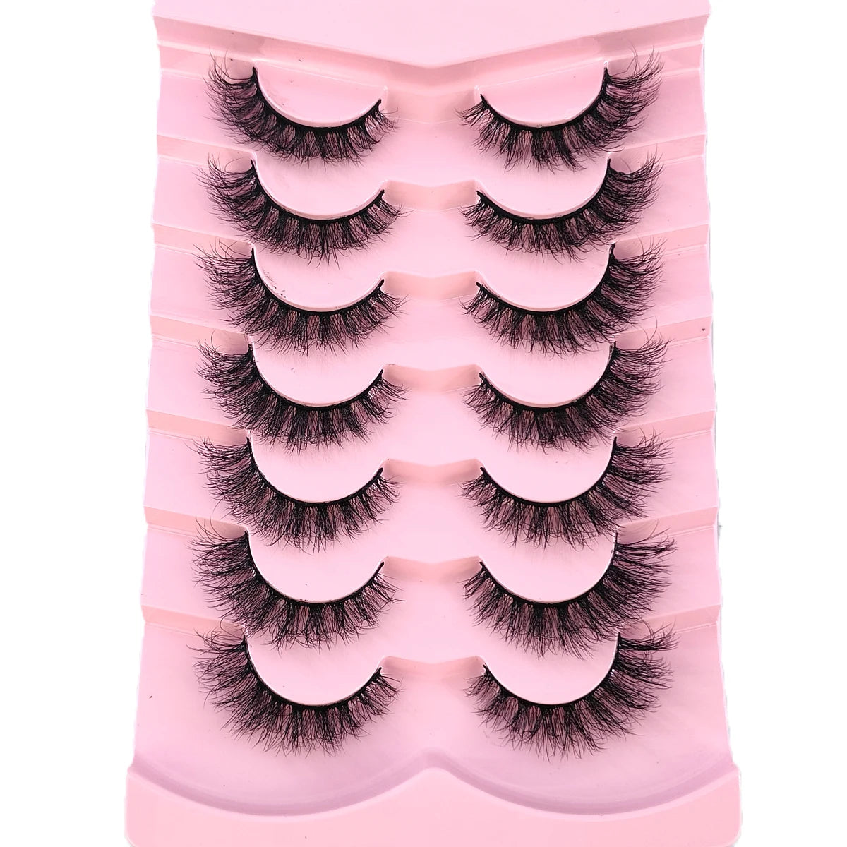 New 7 Pairs Mink Lashes Natural Look False Eyelashes Wispy Cat Eye Lashes Fluffy 3D Mink Lashes Natural Fake Lashes Strip Lashes
