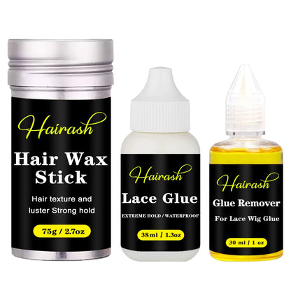 Lace Glue Waterproof For Lace Front Wig + Plant Glue Remover + Hair Wax Stick + Lace Tint Spray