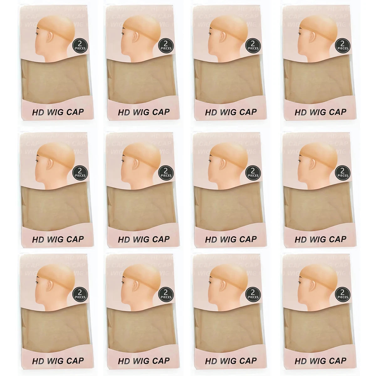 2/8/20Pcs HD Wig Caps High Quality Transparent HD Hair Nets Weave Nylon Stretchy Lace Front Wig Cap for Women Men Light Brown