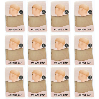 2/8/20Pcs HD Wig Caps High Quality Transparent HD Hair Nets Weave Nylon Stretchy Lace Front Wig Cap for Women Men Light Brown