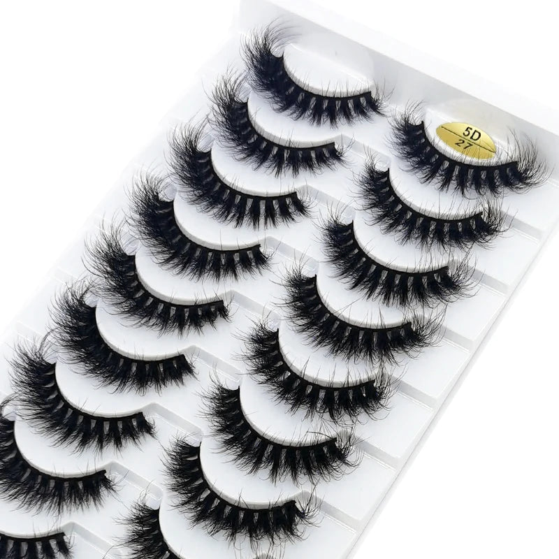 10 pairs Lashes Fluffy Soft Russian volumes Mink Lashes 3D Mink Eyelashes Lashes Reusable Fluffy False Lashes russian extensions