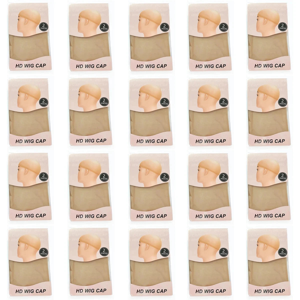 2/8/20Pcs HD Wig Caps High Quality Transparent HD Hair Nets Weave Nylon Stretchy Lace Front Wig Cap for Women Men Light Brown