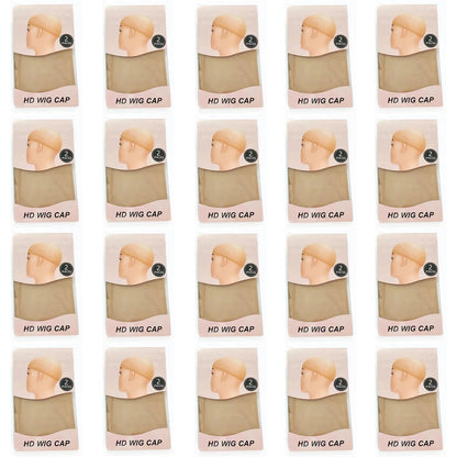 2/8/20Pcs HD Wig Caps High Quality Transparent HD Hair Nets Weave Nylon Stretchy Lace Front Wig Cap for Women Men Light Brown