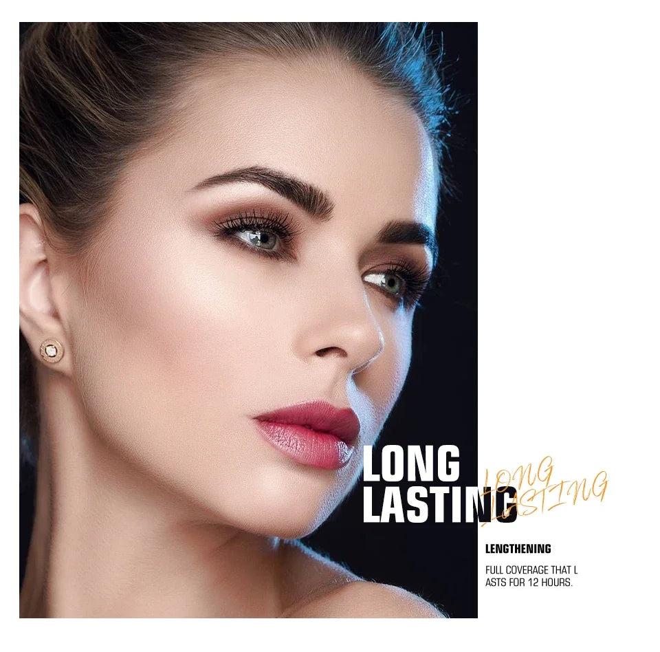 3D Mascara Lengthening Black Lash Eyelash Extension Eye Lashes Brush Beauty Makeup Long-wearing Gold Color Mascara