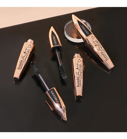 5D Thick and Long Black Silk Fiber Deer Eye Black Large Capacity Eye Makeup: Black Cosmetics Beauty Eye Makeup