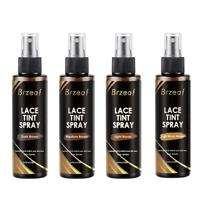 Lace Tint Spray For Lace Wigs Dark Brown Middle Brown Light Brown Lace Tint Spray For Closures, Wigs And Closure Front 100Ml