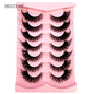 NEW 7Pairs Cat Eye Lashes Faux Mink Eyelashes Natural long Full Strip Lashes Winged End Eye Elongated Fake Lashes Soft Eyelashes