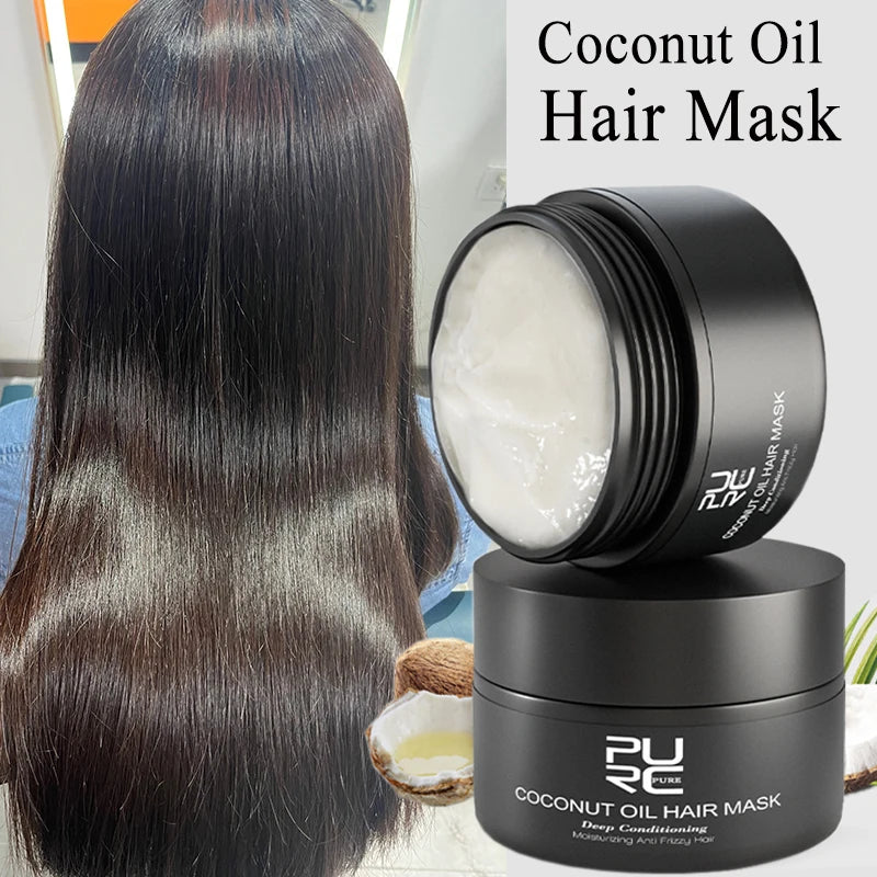 PURC Coconut Oil Hair Mask Repair Damaged Frizz Smoothing Nourishing Keratin Hair Treatments Masks Hair Care Products