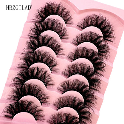 NEW 7Pairs Cat Eye Lashes Faux Mink Eyelashes Natural long Full Strip Lashes Winged End Eye Elongated Fake Lashes Soft Eyelashes