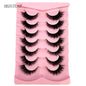 NEW 7Pairs Cat Eye Lashes Faux Mink Eyelashes Natural long Full Strip Lashes Winged End Eye Elongated Fake Lashes Soft Eyelashes