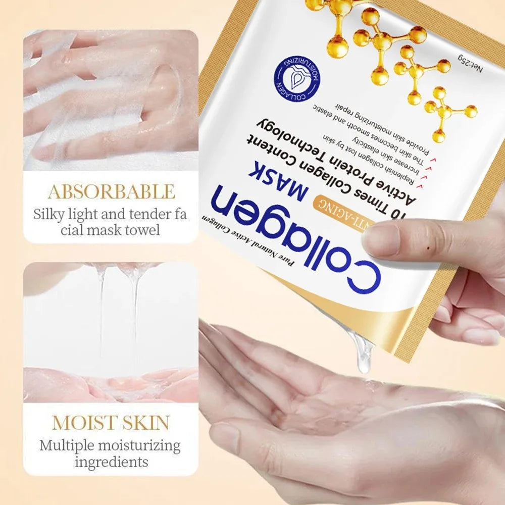 SADOER Collagen Skin Care Serie Collagen Facial Mask Moisturizing Anti-aging Repair Brightening Skin Facial Mask Facial Skincare