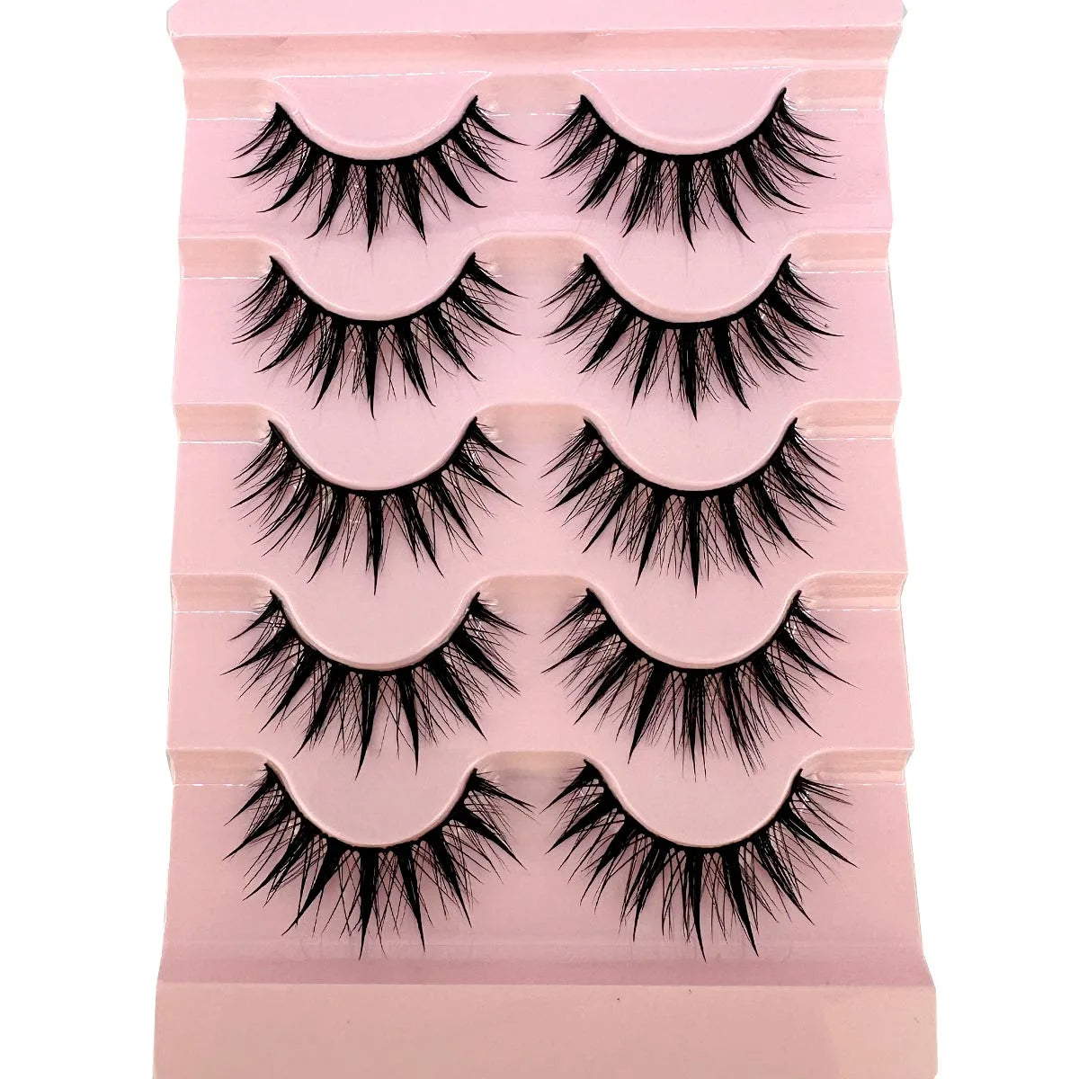 NEW 5Pairs Cosplay Anime Eyelashes Makeup Women Manga Lashes Dramatic Fairy Clusters False Lashes Wet Look Fake Lashes