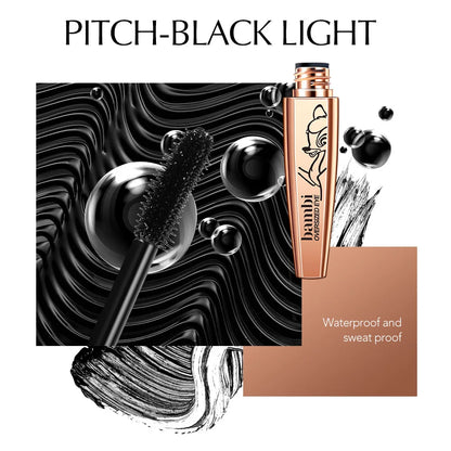 5D Thick and Long Black Silk Fiber Deer Eye Black Large Capacity Eye Makeup: Black Cosmetics Beauty Eye Makeup