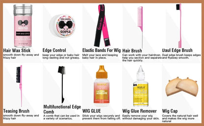 GOIPLE Melting Spray Glue for Lace Front Wig Tint Mousse Foam Waterproof Hair Extension Bond Adhesive Wax Stick Edge Control Gel