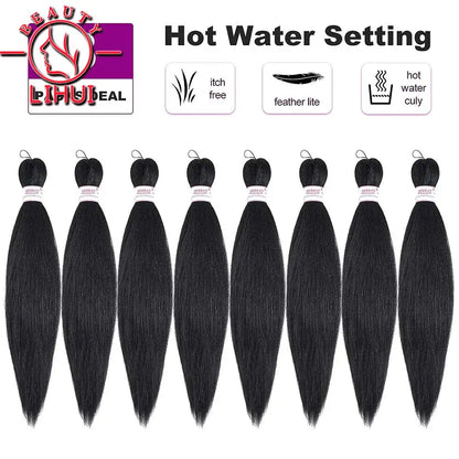 Soft Synthetic Braiding Hair For Kids Jumbo Braids Hair Kanekalon Fiber Xpression Pre Stretched Yaki Straight Hair Extensions