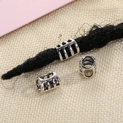 5Pcs/bag Metal Hair Braid Rings Dreadlock Beads Cuffs Tubes 3D Charms Dreadlock Dread Hair Braids Jewelry Decoration Accessories