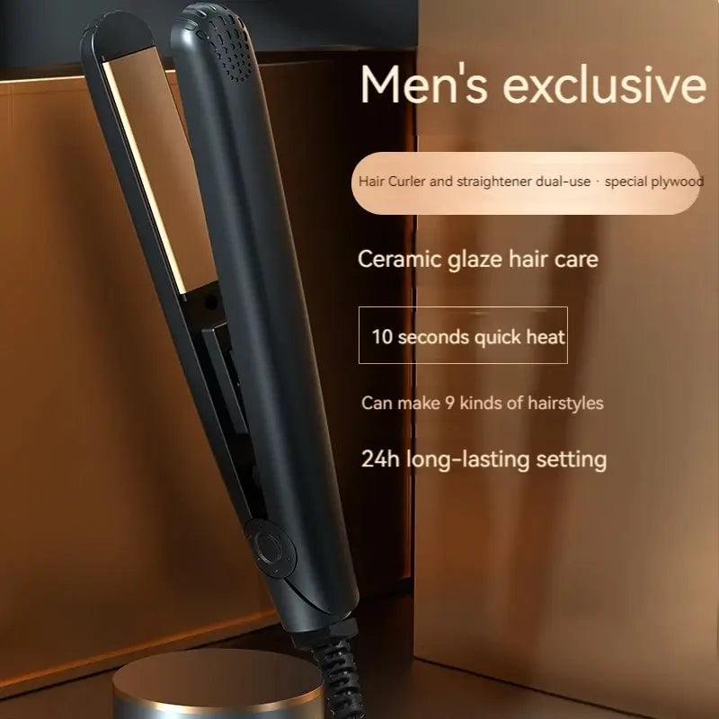 Curling Iron Men's Special Straight Volume Dual-purpose Straight Board Clip Fluffy Hot Hair Artifact Boys Mini Electric