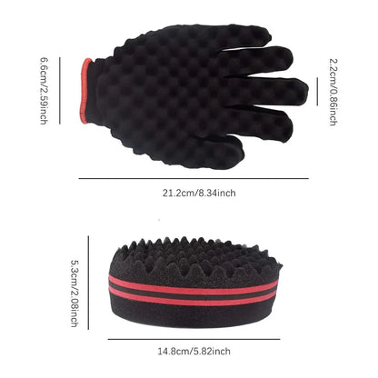 Barber Shop Men Hair Braider Twist Sponge Gloves African Hair Styling Fork Comb Hair Curls Foam For Salon Hairdressing Tools