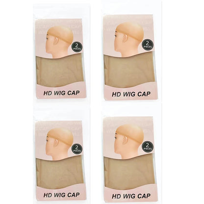 2/8/20Pcs HD Wig Caps High Quality Transparent HD Hair Nets Weave Nylon Stretchy Lace Front Wig Cap for Women Men Light Brown
