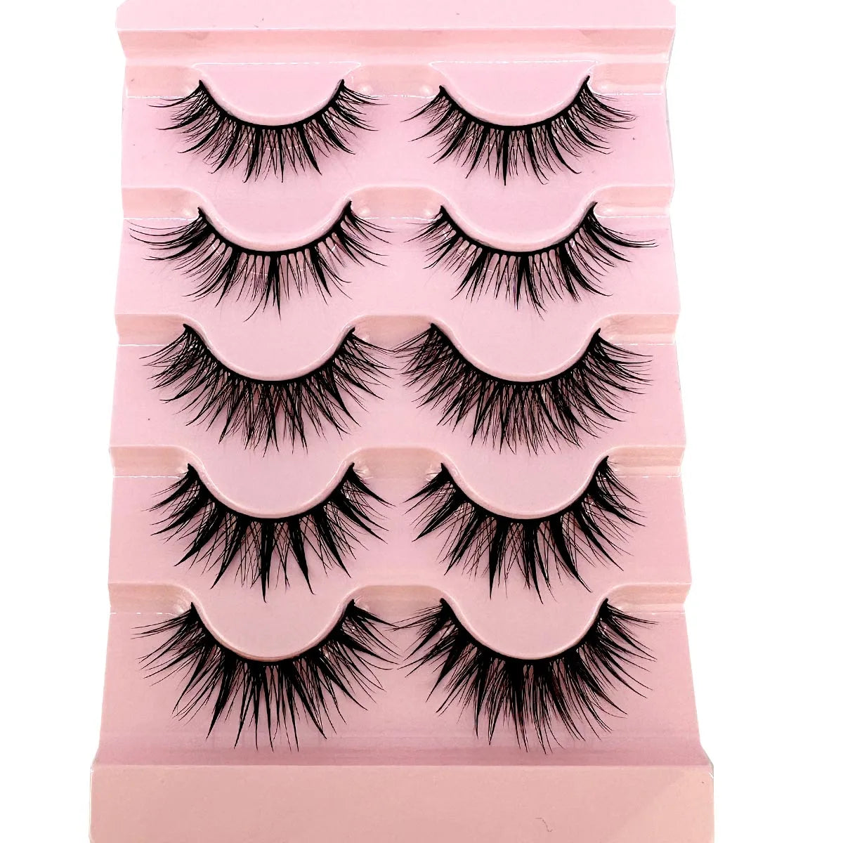 NEW 5Pairs Cosplay Anime Eyelashes Makeup Women Manga Lashes Dramatic Fairy Clusters False Lashes Wet Look Fake Lashes