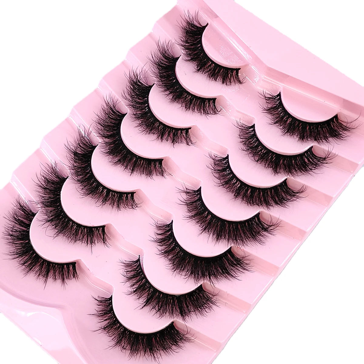 New 7 Pairs Mink Lashes Natural Look False Eyelashes Wispy Cat Eye Lashes Fluffy 3D Mink Lashes Natural Fake Lashes Strip Lashes
