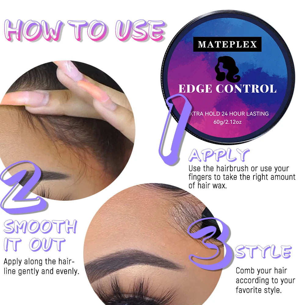 4PCS/Lot Wig Glue for Lace Waterproof Lace Glue Adhesive Strong Hold Hair Edge Control Melt Band Hair Brush Wig Installation Kit